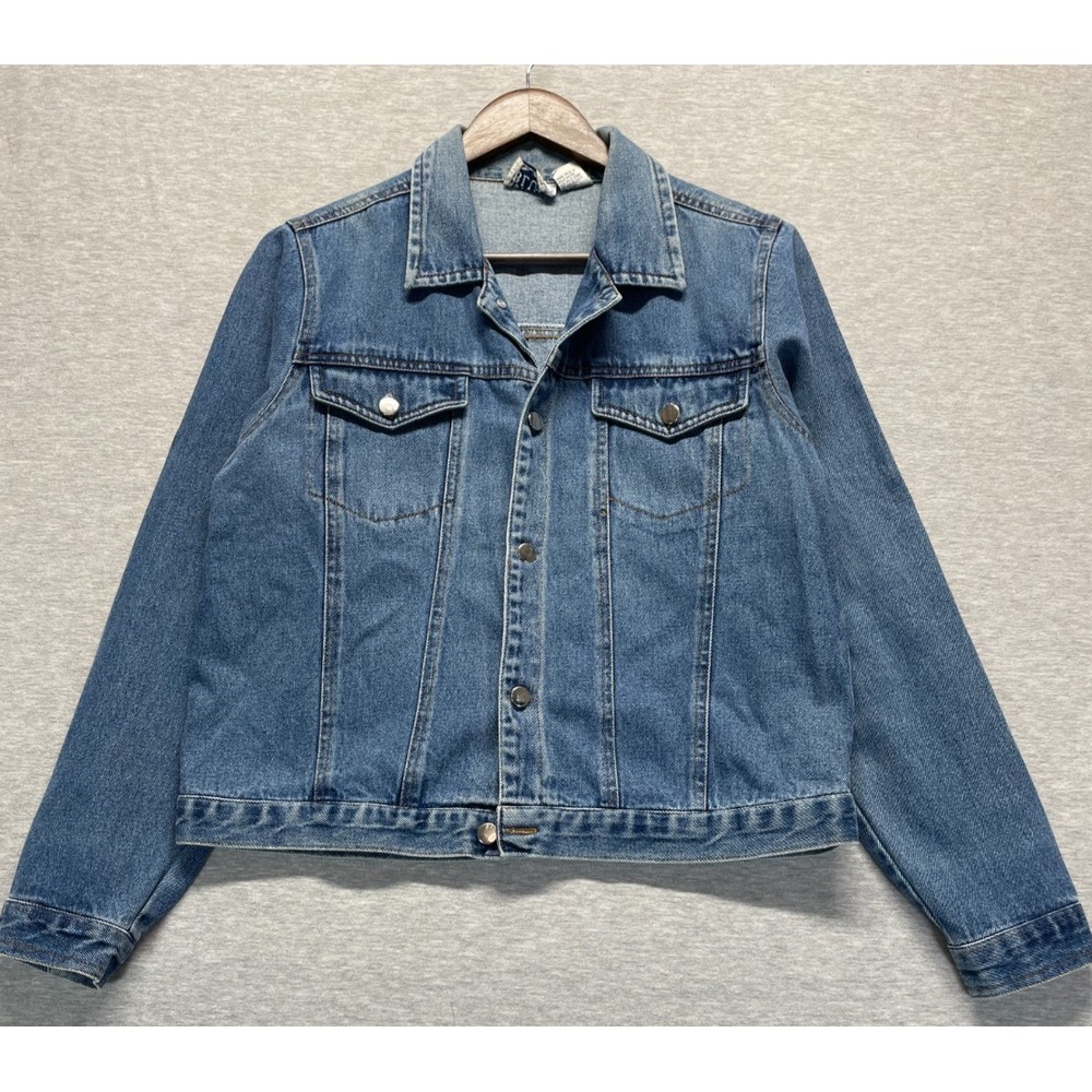 Vintage Street Blues Trucker Jacket Mens Medium Blue Denim Cotton Button Front